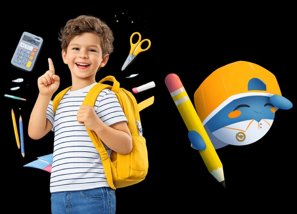 Niño feliz con mochila y utiles escolares - Punto Escolar La Serena